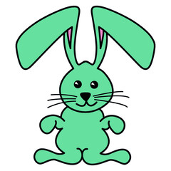 Green fun cartoon bunny