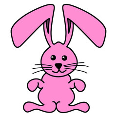 Pink fun cartoon bunny