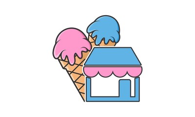 Ice cream store illustration vector design