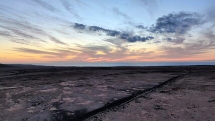 Obraz premium sunset in the sacred mountain of tindaya