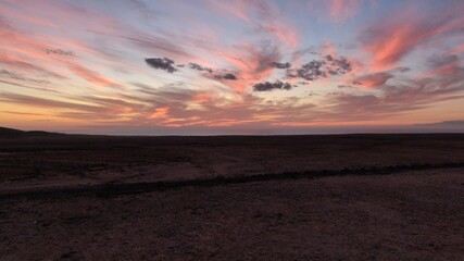 sunset in the sacred mountain of tindaya