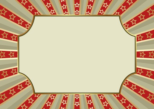 vintage background with decorative frame and stars