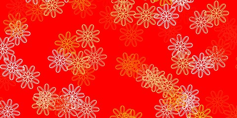 Light Red, Yellow vector natural layout with flowers.