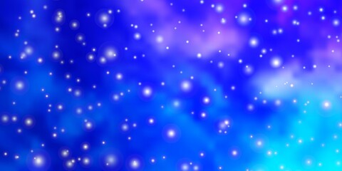 Naklejka na ściany i meble Light Pink, Blue vector background with small and big stars.