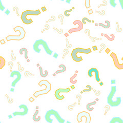 Quiz seamless pattern. Question marks, doubt, faq