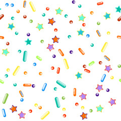 Sprinkles grainy. Seamless Pattern. Cupcake donuts
