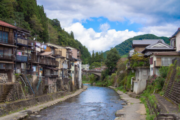 Fototapeta na wymiar 岐阜県 郡上市のとてもきれいな川