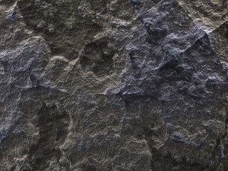 3d illustration, texture of rough spotted stone, gray-brown granite surface close up
