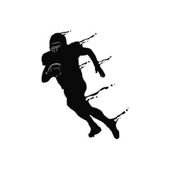 American football player splash silhouette design vector