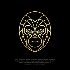Luxury gorilla, monkey, apes head logo, simple and modern line art icons, design templates