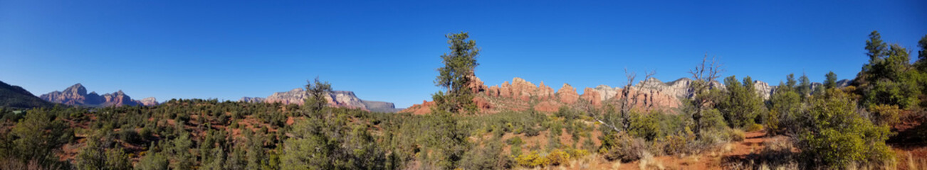 Panorama of Wilson and Munds Mountain in Sedona, Arizona
