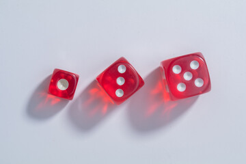 red dice on a white background