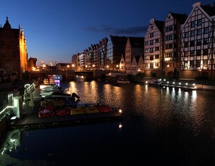 Night view of Gdańsk and VIstula river © Marian