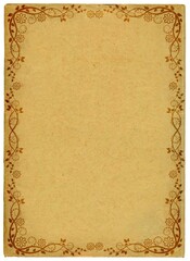 old sheet of paper with floral frame