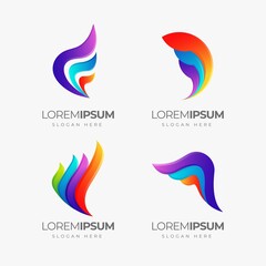 Illustration vector graphic of abstract colorful logo design.
