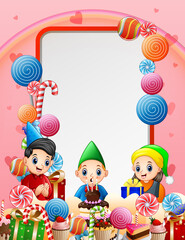 A little boy birthday party background illustration