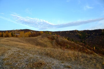 Wooded area on the slopes and peaks of the Zhiguli mountains
