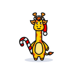 Christmas Giraffe cute mascot design costume