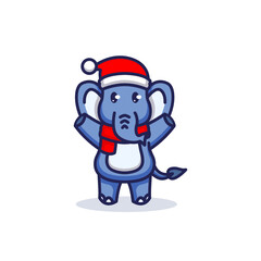 Christmas Elephant cute mascot design costume