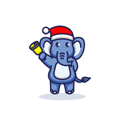 Christmas Elephant cute mascot design costume