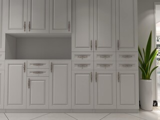 spacious living room design of modern residence, with sofa, tea table, decorative painting, etc