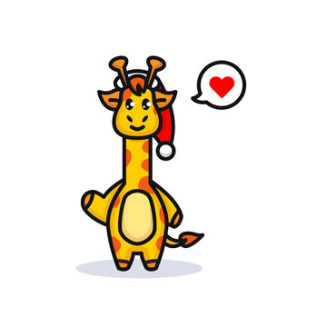 Christmas Giraffe cute mascot design costume