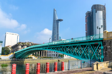 The old Mong Bridge is the first steel bridge across the Ben Nghe River in Hochiminh city, Vietnam....