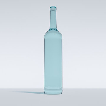 bottle of wine isolated. Image of Blue Glass Wine Bottle, Isolated Against White. Created in 3d Software. 3D Render.