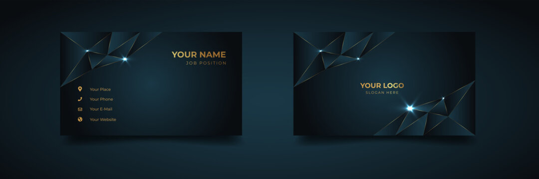 Premium Vector  Dark blue luxury business card design template