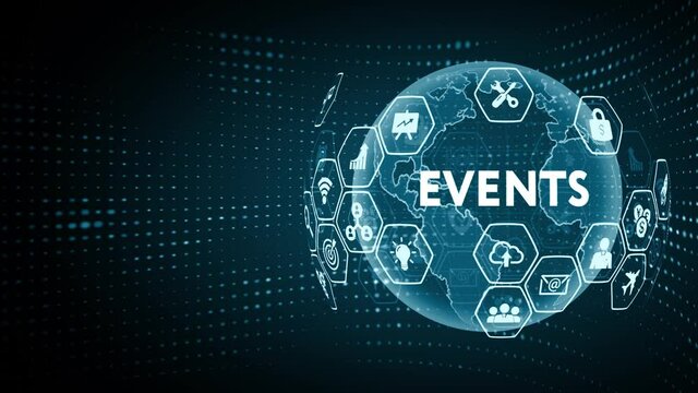 Business, Technology, Internet and network concept. Virtual button labeled: Event