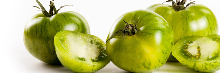 Close up of organic green tomatoes