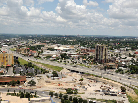Aerial view of the construction site