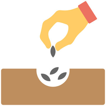 
An act of planting seed in the soil
