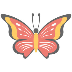 
A graphic image of a beautiful red and white butterfly 
