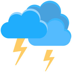 
Clouds with thunderstorm lightning sign 

