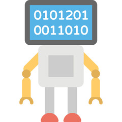 
Flat vector icon of automated robot, binary option robot
