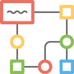 
A network of connections, colorful flat icon design of live network
