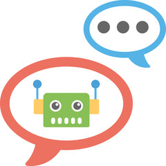 
Two speech bubbles symbolising chatbot flat vector icon
