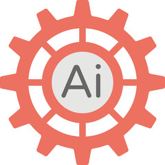 Fototapeta premium Cogwheels with binary codes on one symbolising cyber technology flat icon 