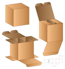 Box packaging die cut template design. 3d mock-up