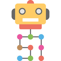 
Flat vector icon design of robot face emoji
