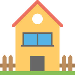 
A countryside home, lodge flat vector icon
