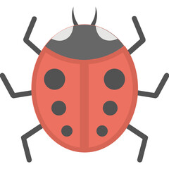 
A flat design icon of ladybird or ladybug
