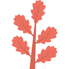 
A generic autumn plant, flat vector icon 
