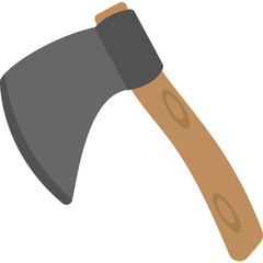 
A rustic steel axe, flat vector icon 
