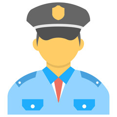 
Flat icon of a security guard

