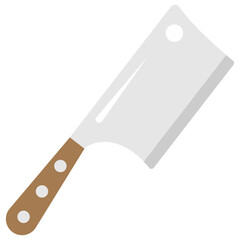 
Flat icon of a giant meat cutting knife 
