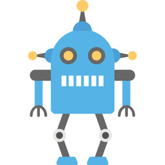 
Mechanical robot, flat icon cartoon robot
