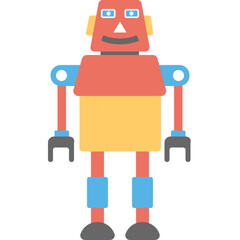 
Mechanical robot, flat icon cartoon robot
