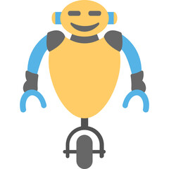 
Mechanical robot, flat icon cartoon robot
